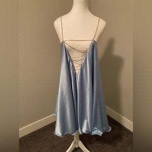 Pale blue rhinestone accented party dress. Size XL